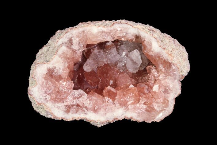 Pink Amethyst Geode with Calcite (NEW FIND) - Argentina #84499